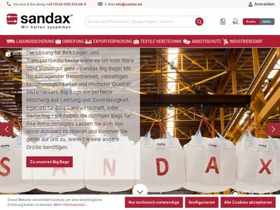 Website von Sandax GmbH