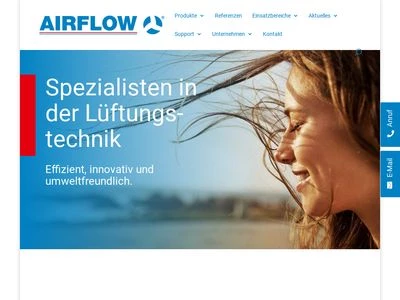 Website von AIRFLOW Lufttechnik GmbH