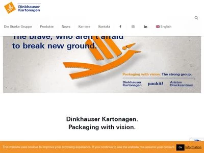 Website von Dinkhauser Kartonagen Vertriebs GmbH