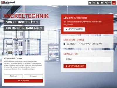 Website von kabelmat Wickeltechnik GmbH