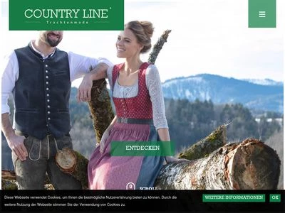 Website von Country Line Trachtenmoden GmbH