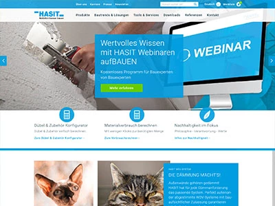 Website von HASIT Trockenmörtel GmbH
