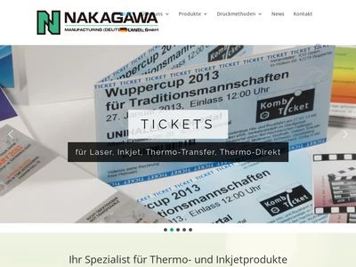 Website von Nakagawa Mfg. Deutschland GmbH
