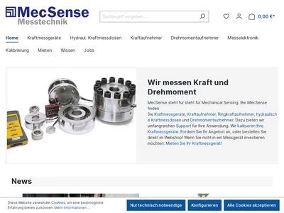 Website von MecSense Messtechnik GmbH