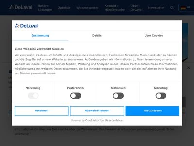Website von DeLaval GmbH