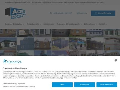 Website von Acker Raum-Systeme GmbH