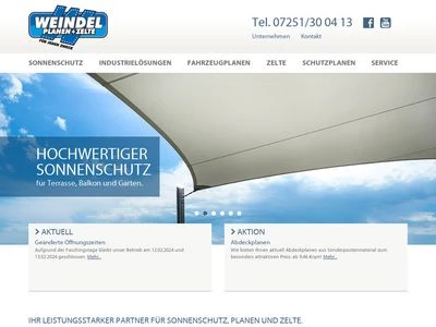 Website von Ewald Weindel Planen GmbH