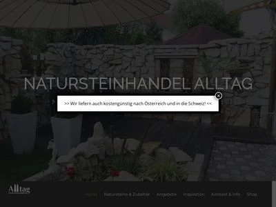 Website von Bauelemente & Natursteinhandel  Alltag