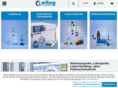 Website von witeg Labortechnik GmbH