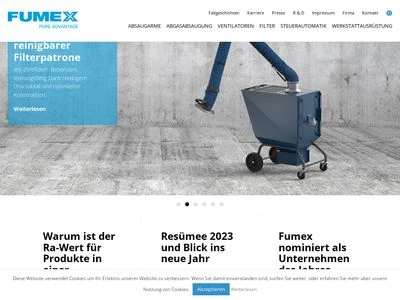 Website von Fumex GmbH