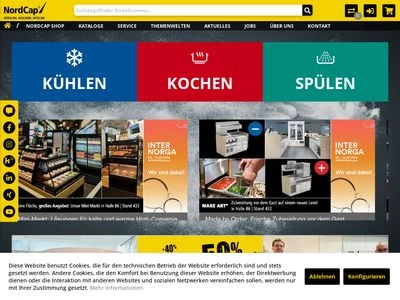Website von NordCap GmbH & Co. KG