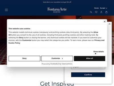 Website von FontanaArte S.p.A.