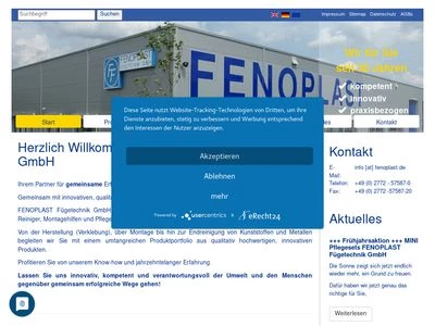 Website von FENOPLAST Fügetechnik GmbH