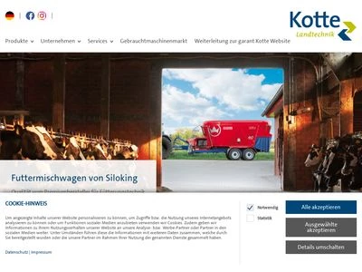 Website von Kotte Landtechnik GmbH & Co. KG