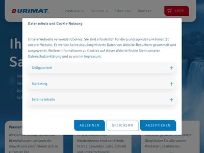 Website von URIMAT Deutschland AG