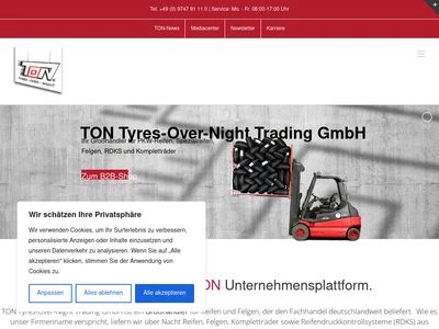 Website von TON Trading GmbH