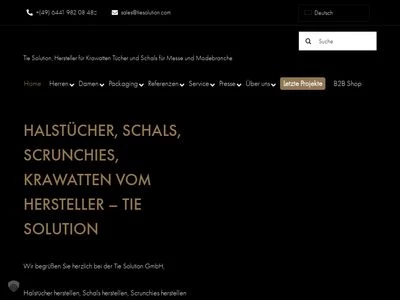 Website von Tie Solution GmbH