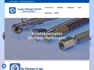 Website von Eugen Metzger GmbH Hydraulik-Zubehör 