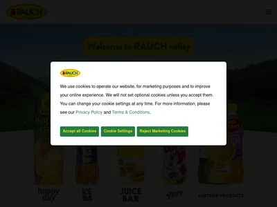 Website von RAUCH Fruchtsäfte GmbH & Co OG