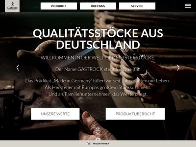 Website von Gastrock-Stöcke GmbH