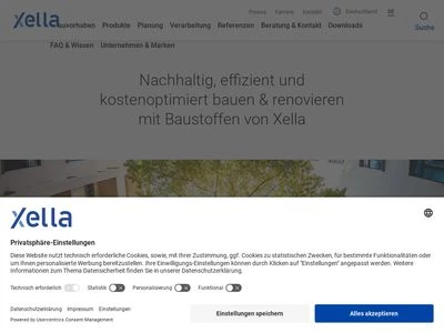 Website von Xella Deutschland GmbH