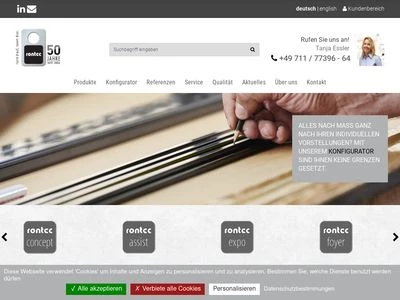 Website von rontec GmbH Metallwerke