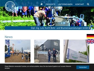 Website von Dipl.-Ing. Lutz Kurth Bohr- und Brunnenausrüstungen GmbH