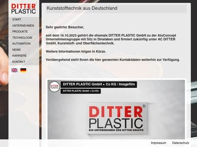 Website von DITTER PLASTIC GmbH + Co KG