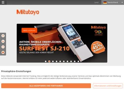 Website von Mitutoyo Deutschland GmbH