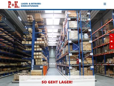 Website von P.+ K. Lager- und Betriebseinrichtungen GmbH & Co. KG