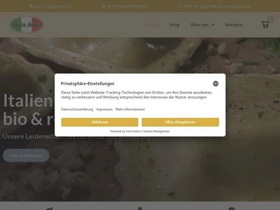 Website von Pasta Nuova GmbH
