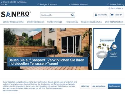 Website von SANPRO GmbH