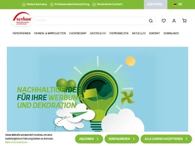 Website von Suthor Papierverarbeitung GmbH & Co KG