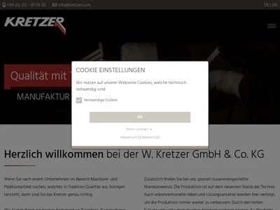 Website von W. Kretzer GmbH & Co. KG