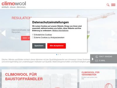 Website von climowool GmbH