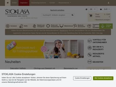 Website von Stoklasa textilni galanterie s.r.o.