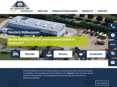 Website von BAUWESTA und Landmaschinen GmbH