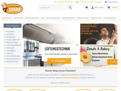 Website von Gastro Stark GmbH