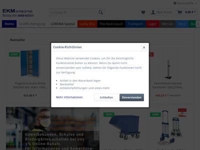 Website von EKM Einkauf-Katalog-Marketing Versandhandels UG