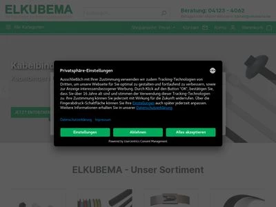 Website von ELKUBEMA Vertriebs-GmbH