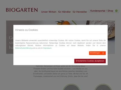 Website von BIOGARTEN Handels GmbH