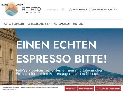 Website von Amato Caffè GmbH