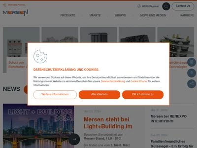 Website von MERSEN Deutschland Eggolsheim GmbH