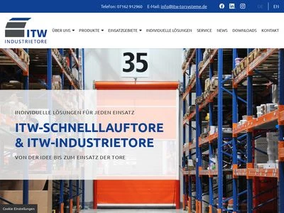 Website von ITW Industrietore GmbH