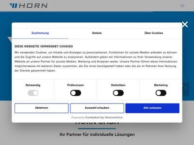 Website von Horn GmbH