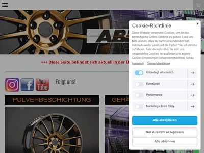 Website von ABREX - Geräte und Anlagenbau GmbH