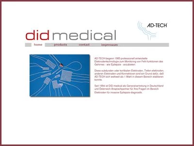 Website von DID medical Vertriebsgesellschaft für medizinische Technologien mbH