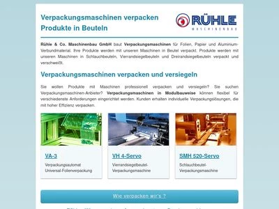 Website von Rühle & Co. Maschinenbau GmbH