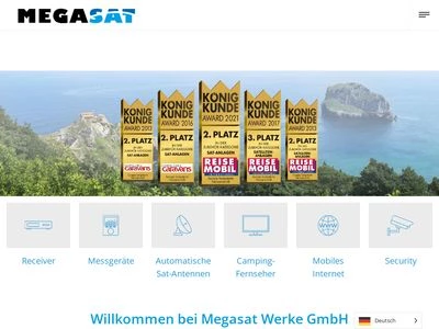 Website von Megasat Werke GmbH