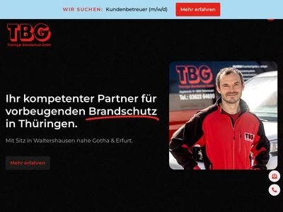 Website von Thüringer Brandschutz GmbH